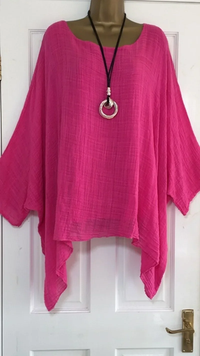 Summer Fashion Women Clothing Batwing Sleeve Solid Color T-shirt Casual Loose O-Neck Sexy Clothes Elegance Blouse Top for Female